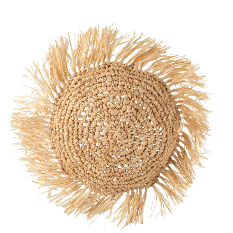 Kissen Rund Raffia