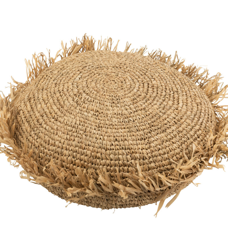 Kissen Rund Raffia