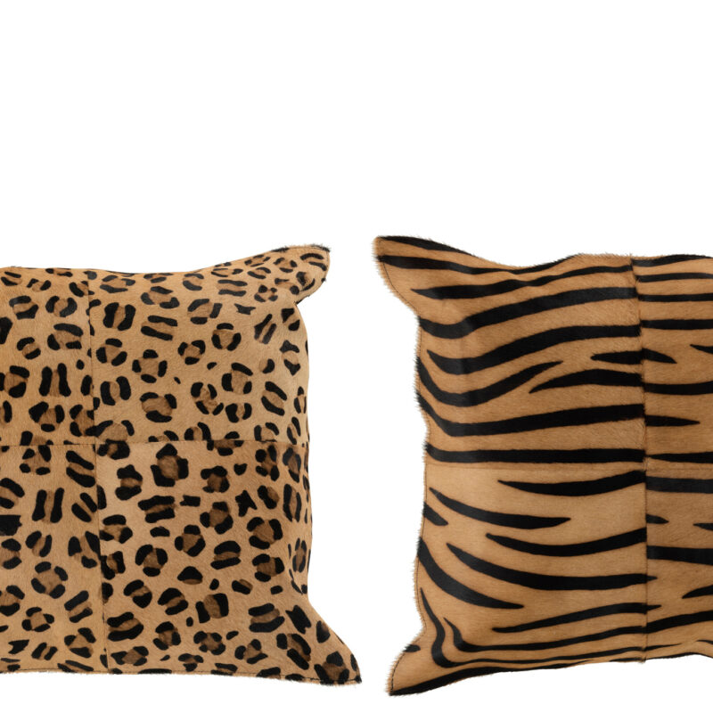Kissen Tiermuster Leder Mix 2 Stück