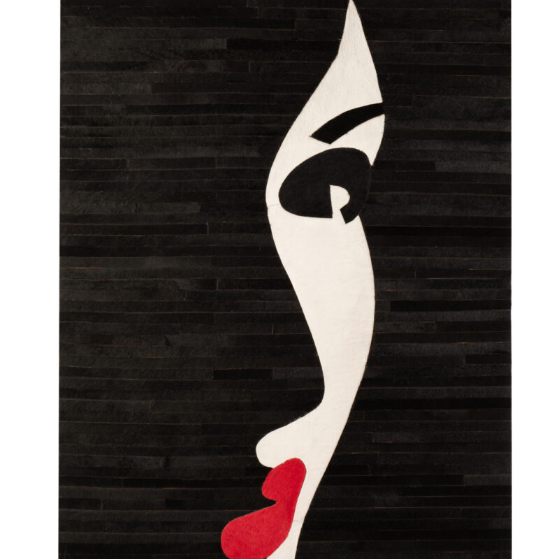 Bild im Rahmen Frau aus Leder