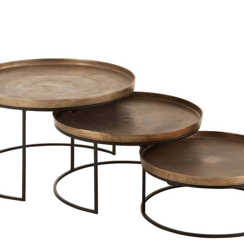 Set aus 3 Beistelltischen rund