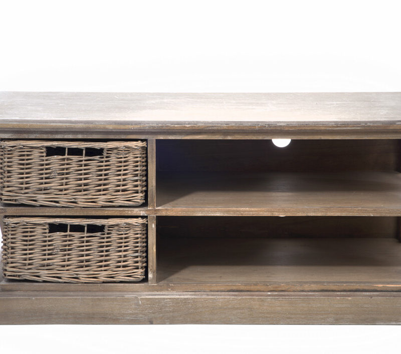 TV-Schrank + 2 Korb 2 Regal