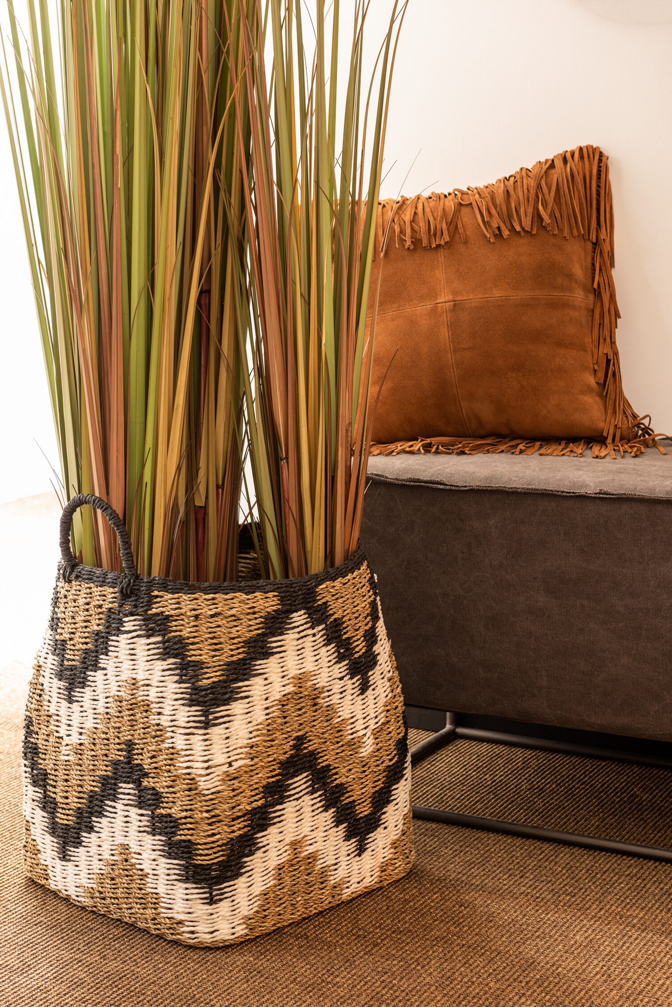 Kissen Quasten Quadrat Leder – Bild 4