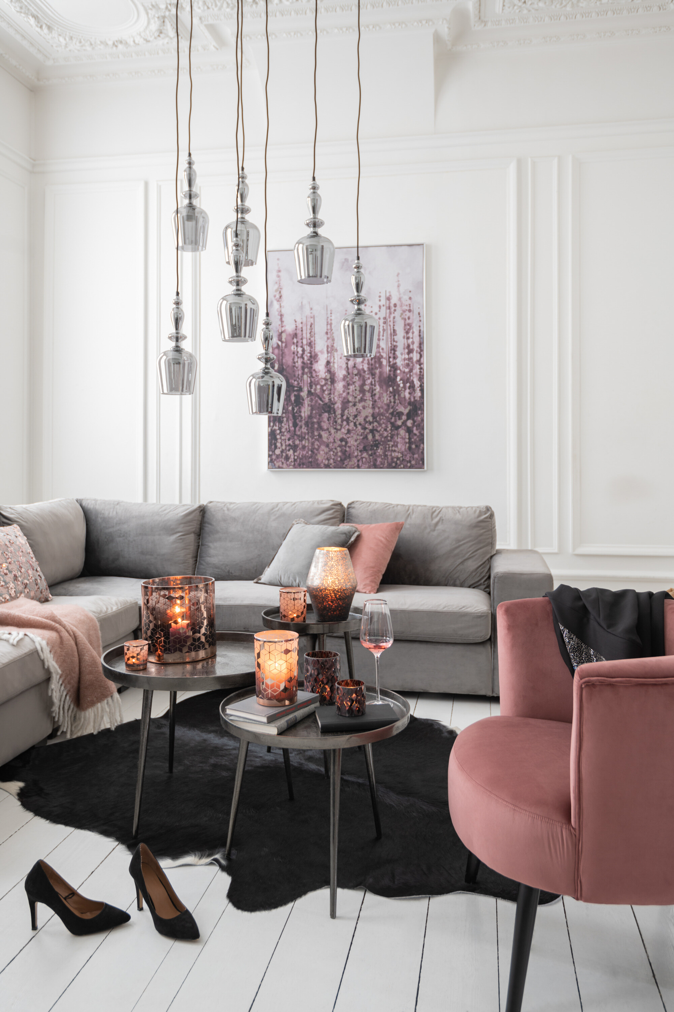 Set aus 3 Beistelltischen Tablett Rund – Bild 7