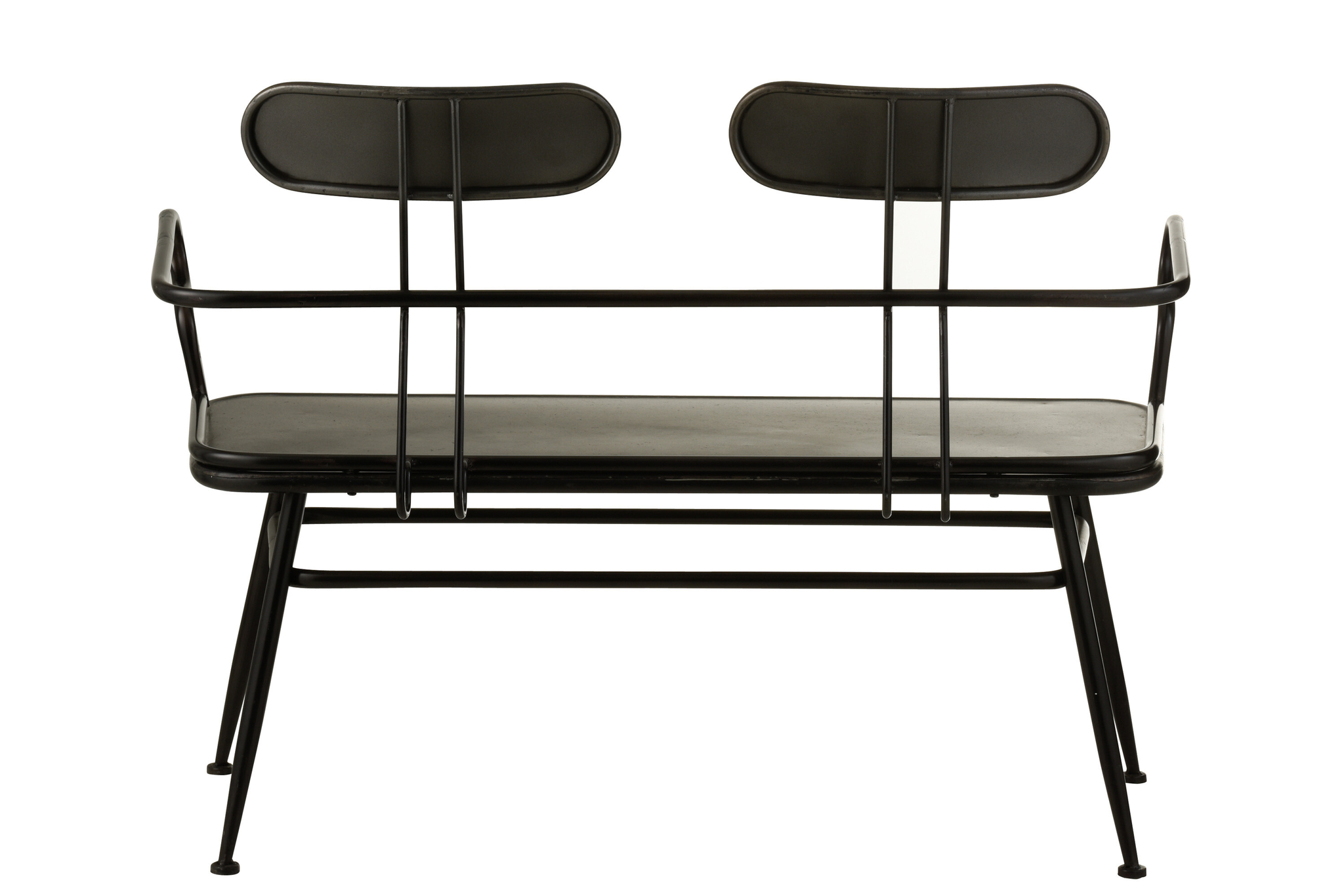 Zweisitzer-Bank im Industrial-Stil aus schwarzem Metall – Bild 4