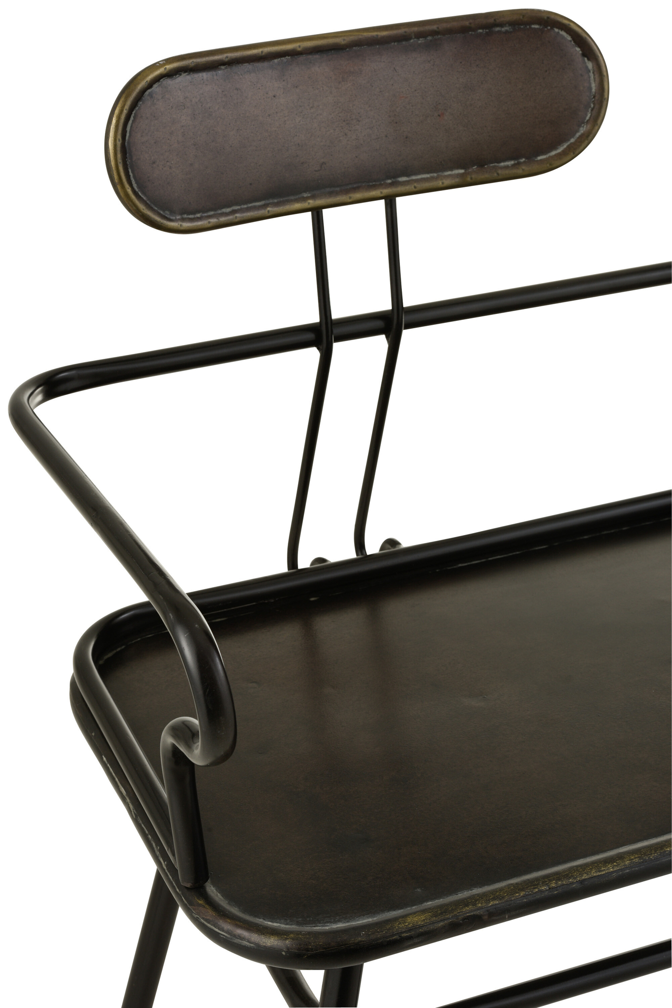 Zweisitzer-Bank im Industrial-Stil aus schwarzem Metall – Bild 6