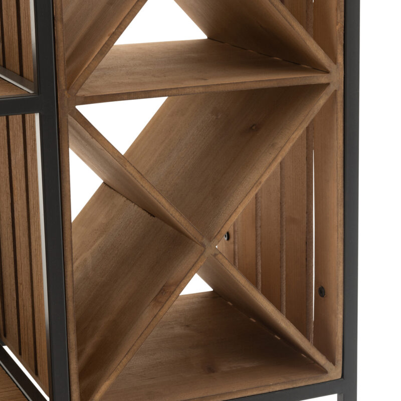 Bar-Sideboard aus Fichtenholz und Metall mit drei Schubladen