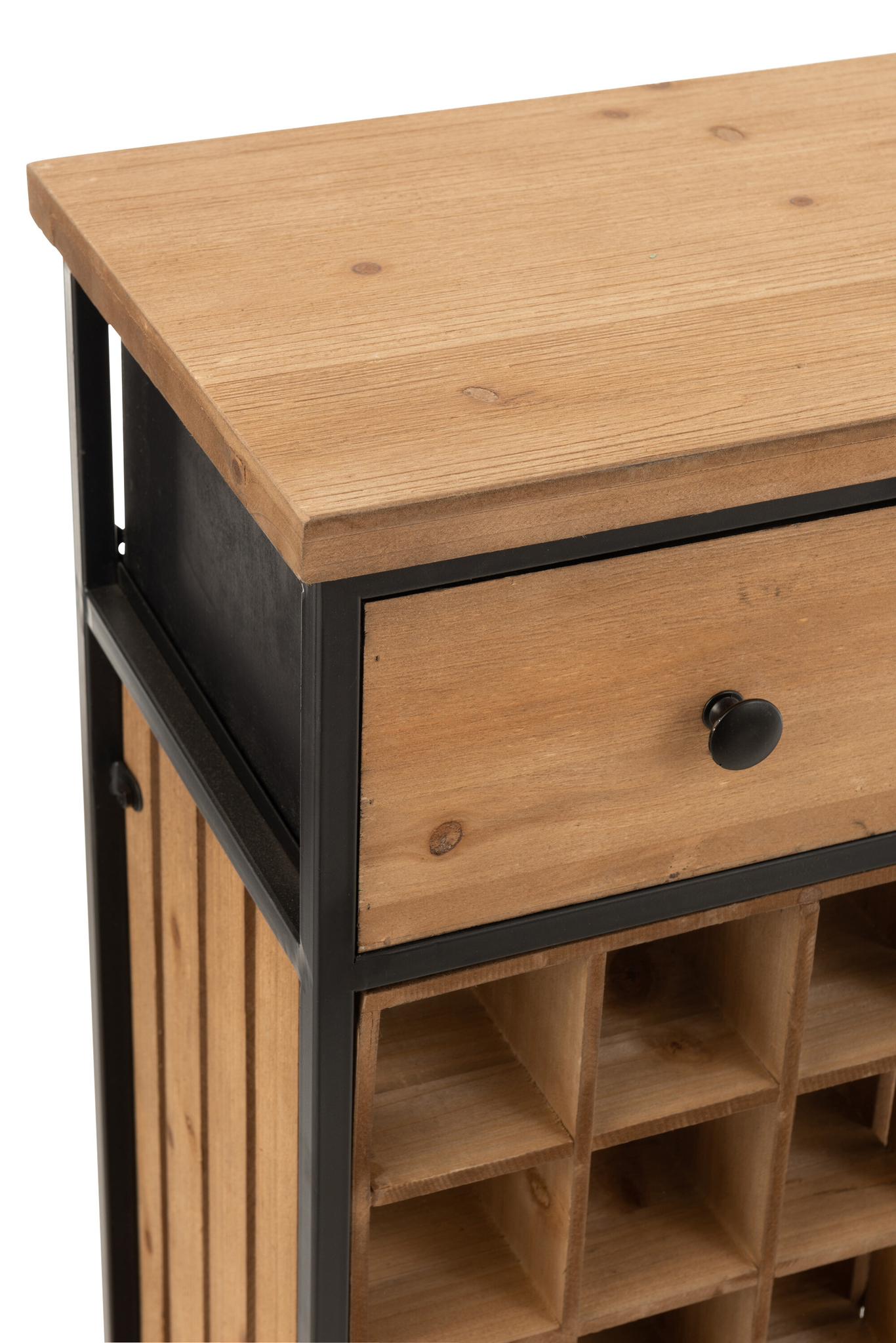 Bar-Sideboard aus Fichtenholz und Metall mit drei Schubladen – Bild 14