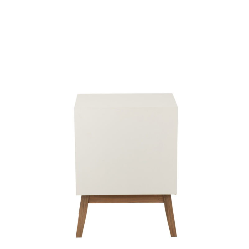 Schrank im Leaf-Design mit 2 Schubladen in Weiß/Natur