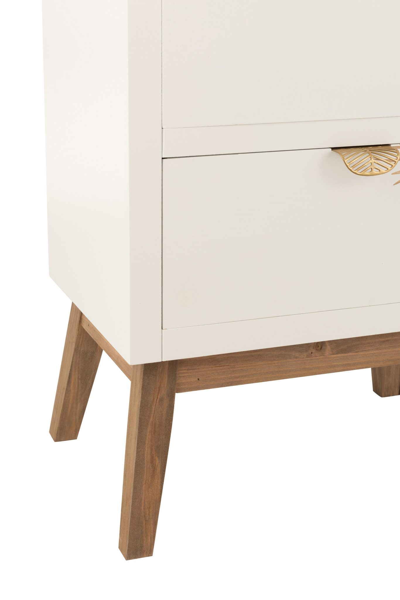 Schrank im Leaf-Design mit 2 Schubladen in Weiß/Natur – Bild 4