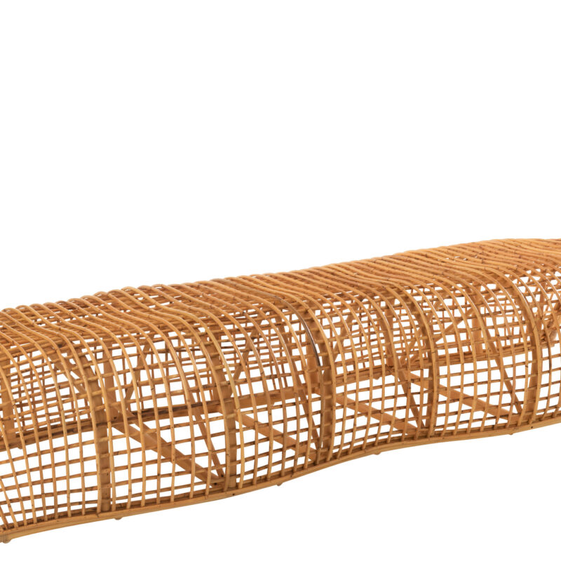 Elegante Bank Roni aus naturbelassenem Rattan