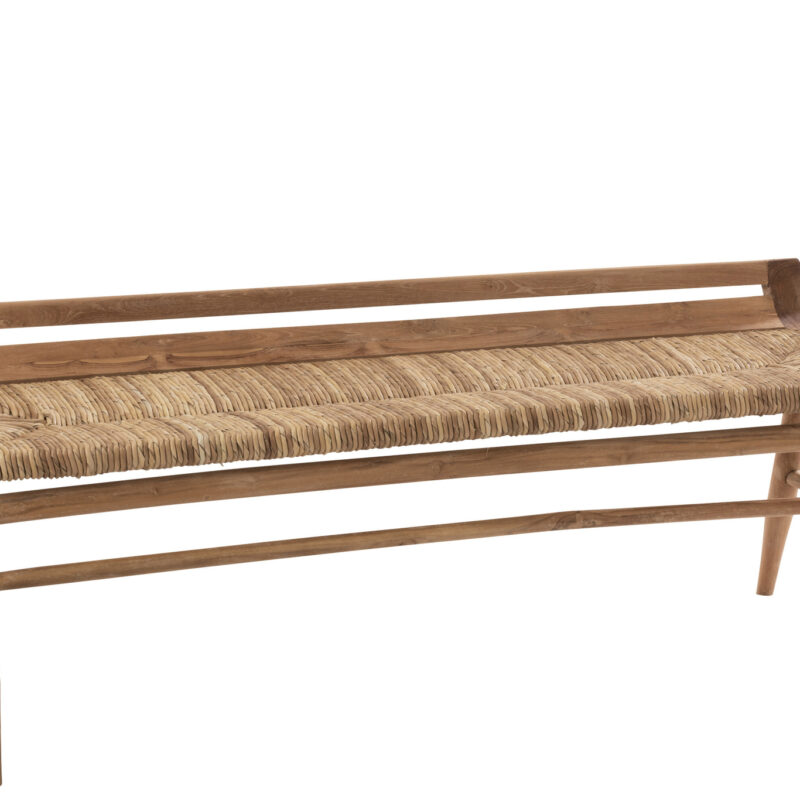 Bank Ana aus Teakholz mit Seegras-Akzenten