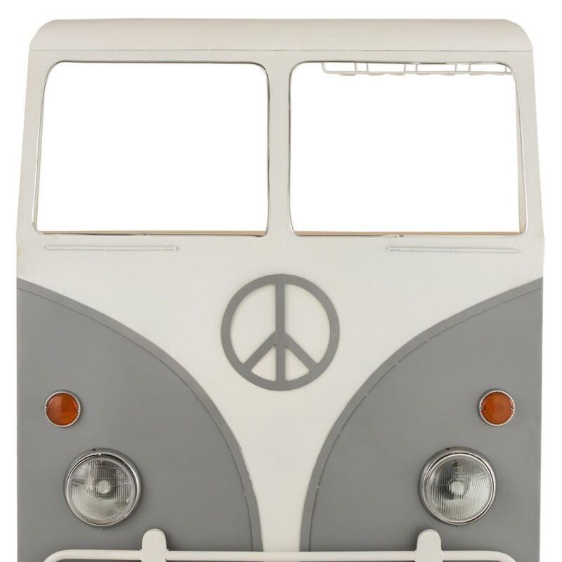 Bar-Front aus Mangoholz und Eisen in Grau und Greige