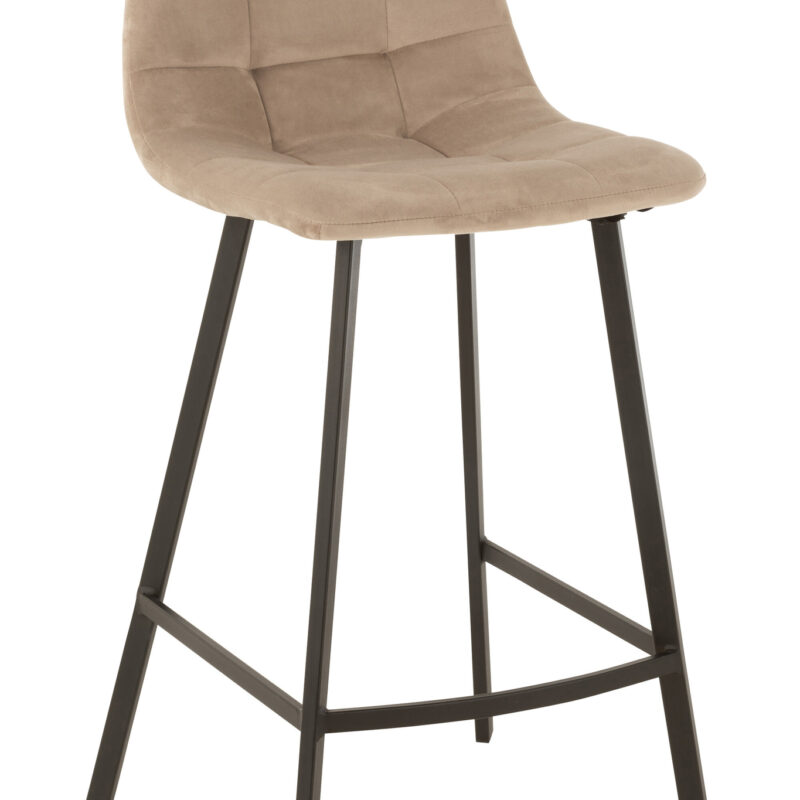 Barhocker „Olivier“ aus Textil und Metall in Beige