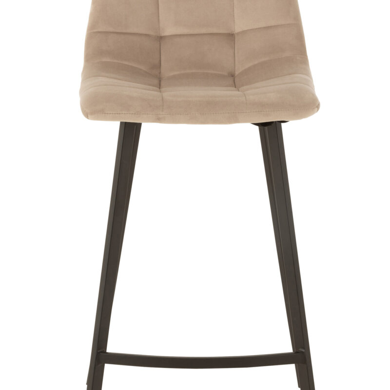 Barhocker „Olivier“ aus Textil und Metall in Beige