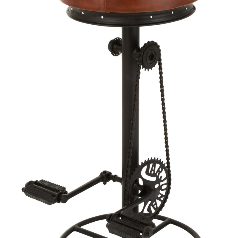 Eleganter Barhocker „Bicycle“ aus Eisen und Leder