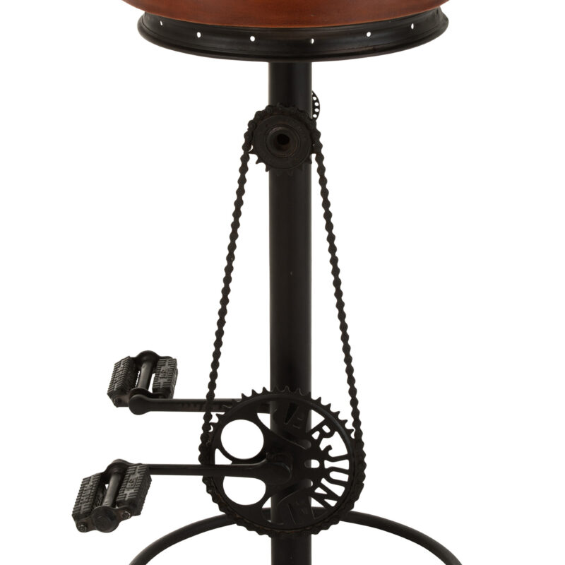 Eleganter Barhocker „Bicycle“ aus Eisen und Leder