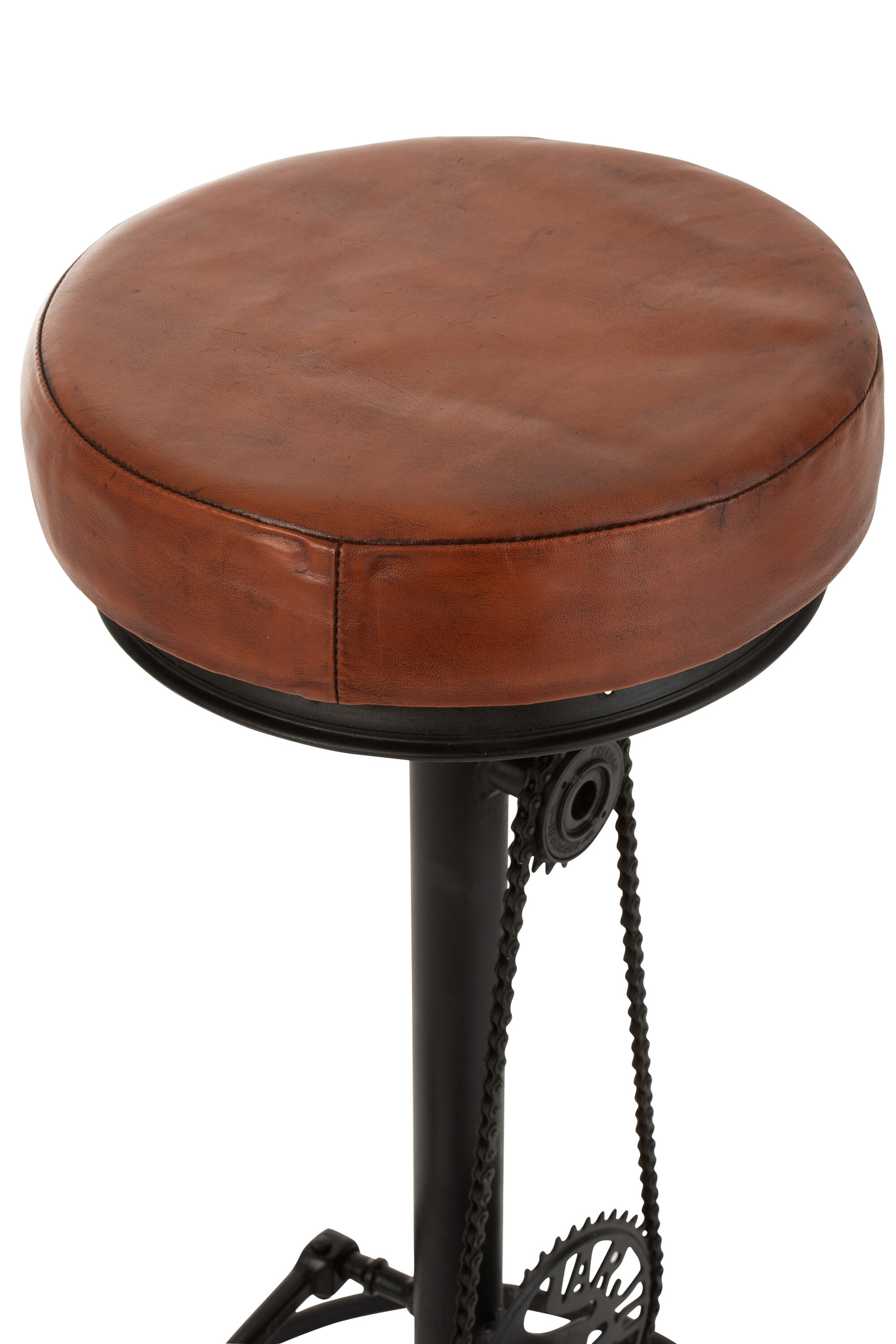 Eleganter Barhocker „Bicycle“ aus Eisen und Leder – Bild 3