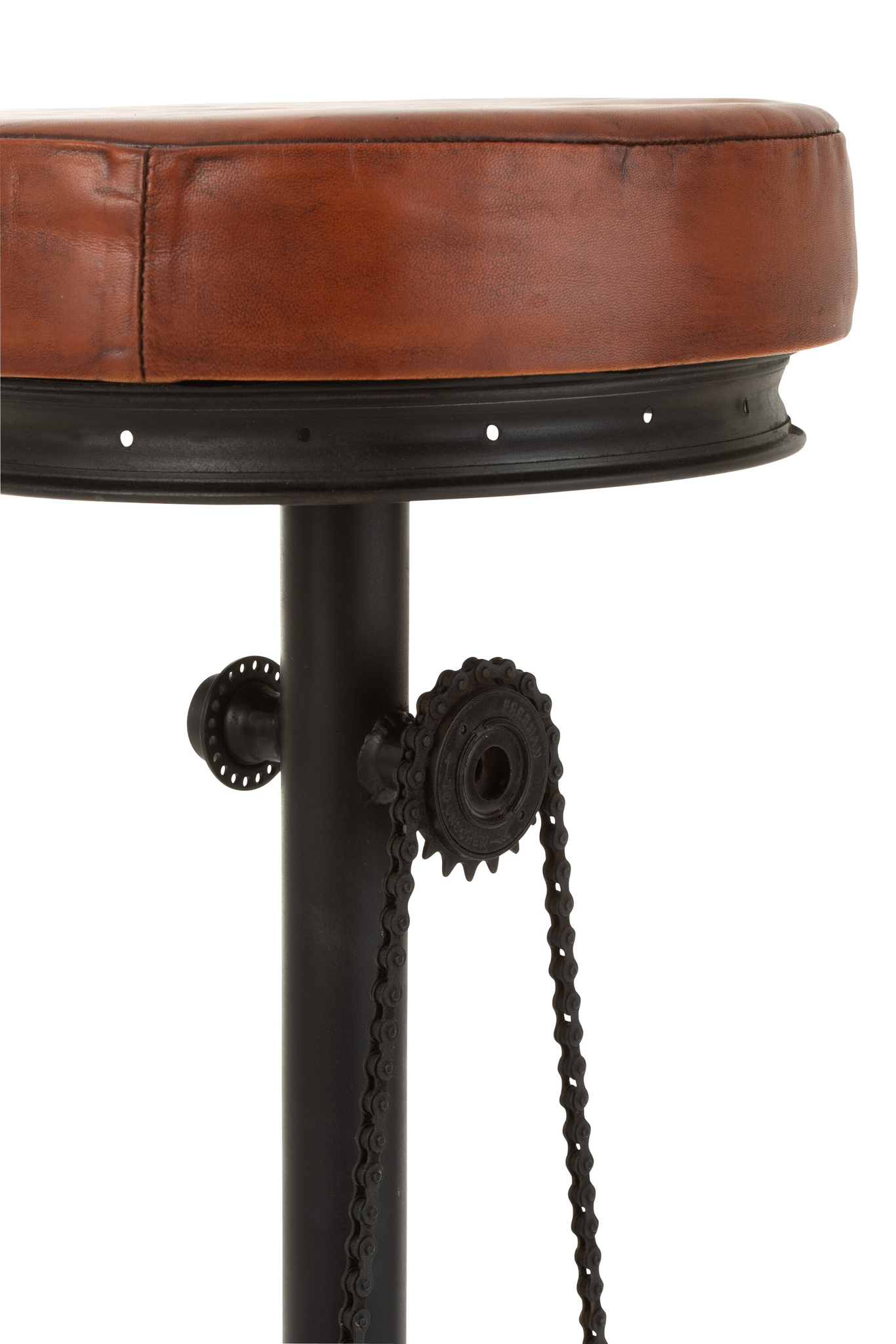 Eleganter Barhocker „Bicycle“ aus Eisen und Leder – Bild 4