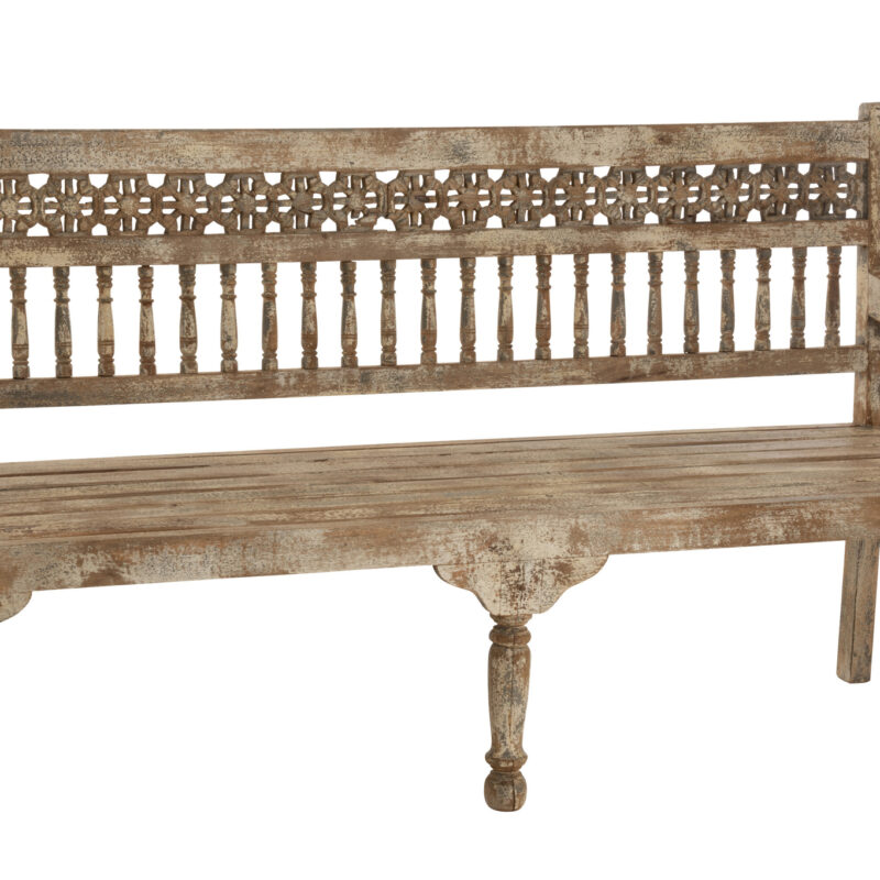 Bank Morocco aus Mangoholz mit weißgewaschenem Finish