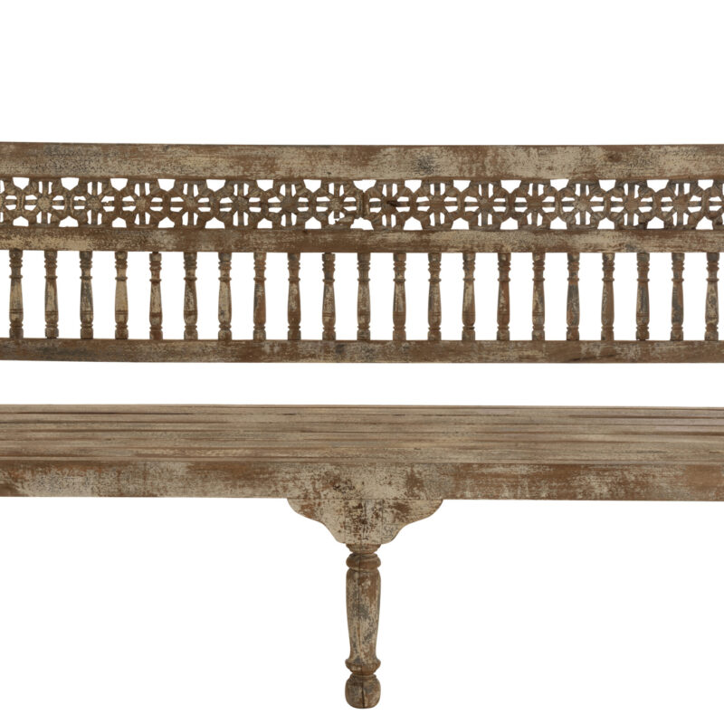 Bank Morocco aus Mangoholz mit weißgewaschenem Finish