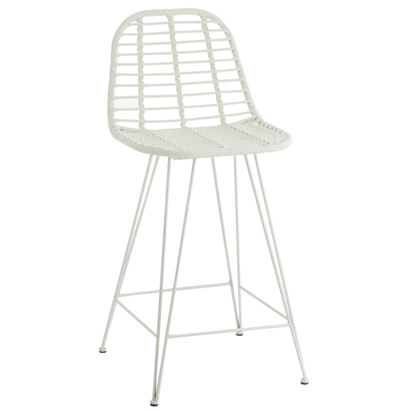 Barhocker „Leonie“ aus Metall und Rattan für den Außenbereich