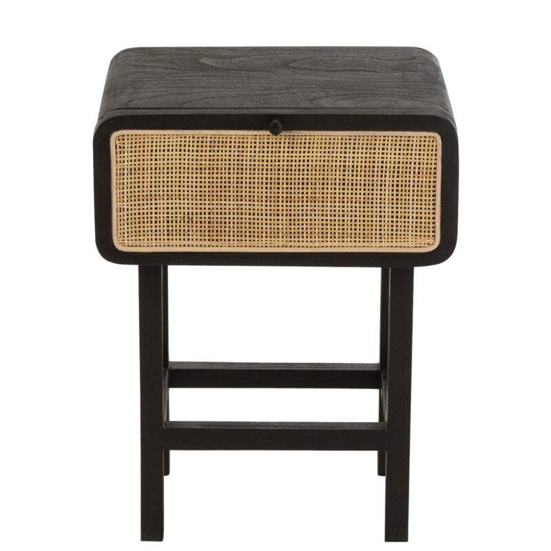 Beistelltisch Molly aus exotischem Holz und Rattan