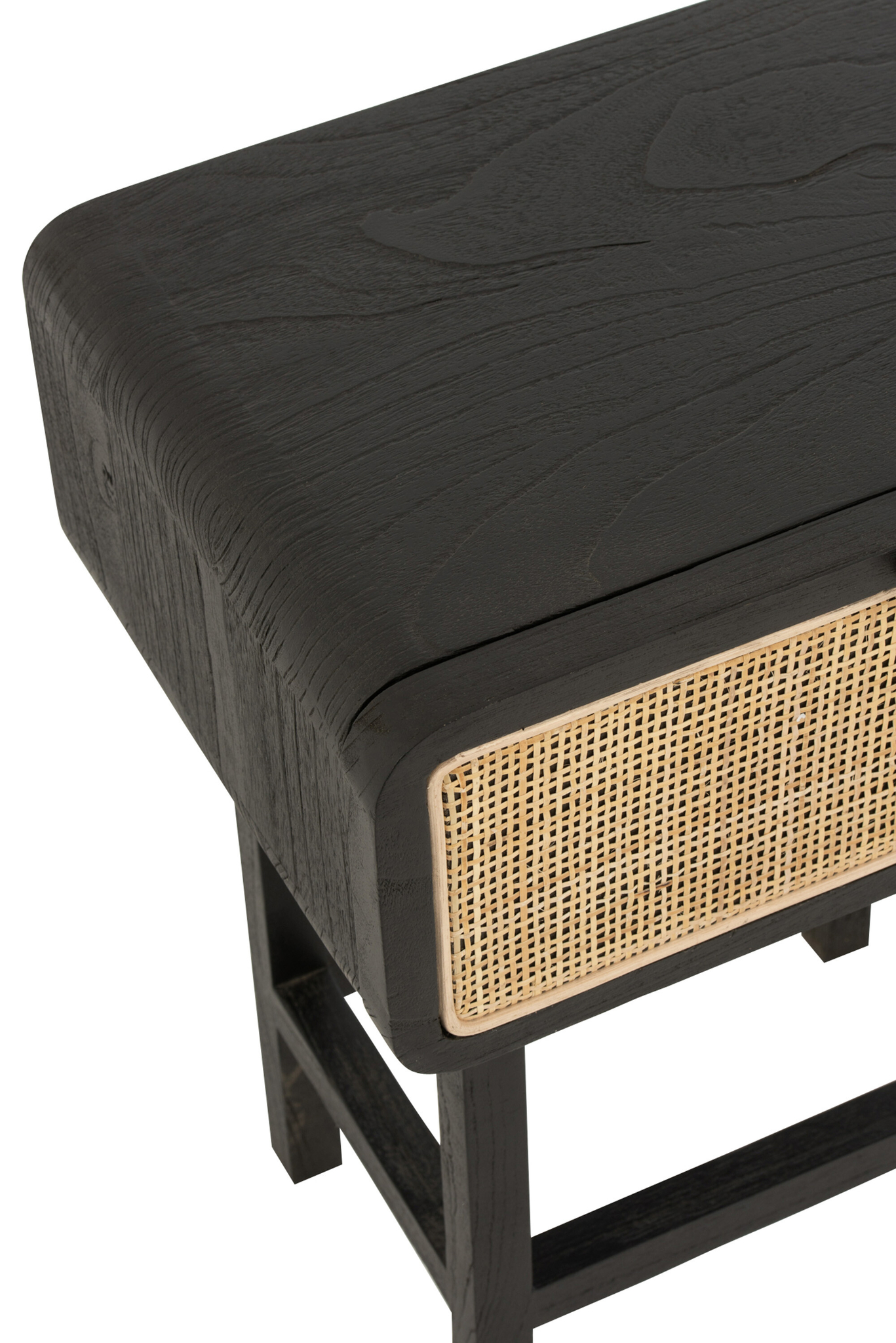 Beistelltisch Molly aus exotischem Holz und Rattan – Bild 6