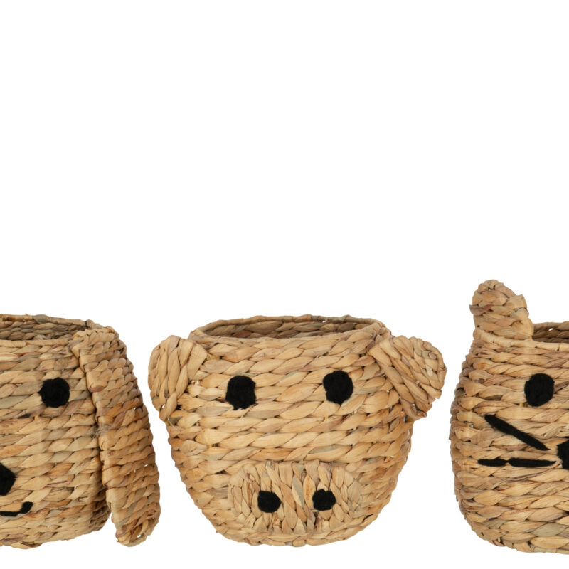 Verspieltes Korb Set aus Wasserhyazinthe mit Tiermotiven