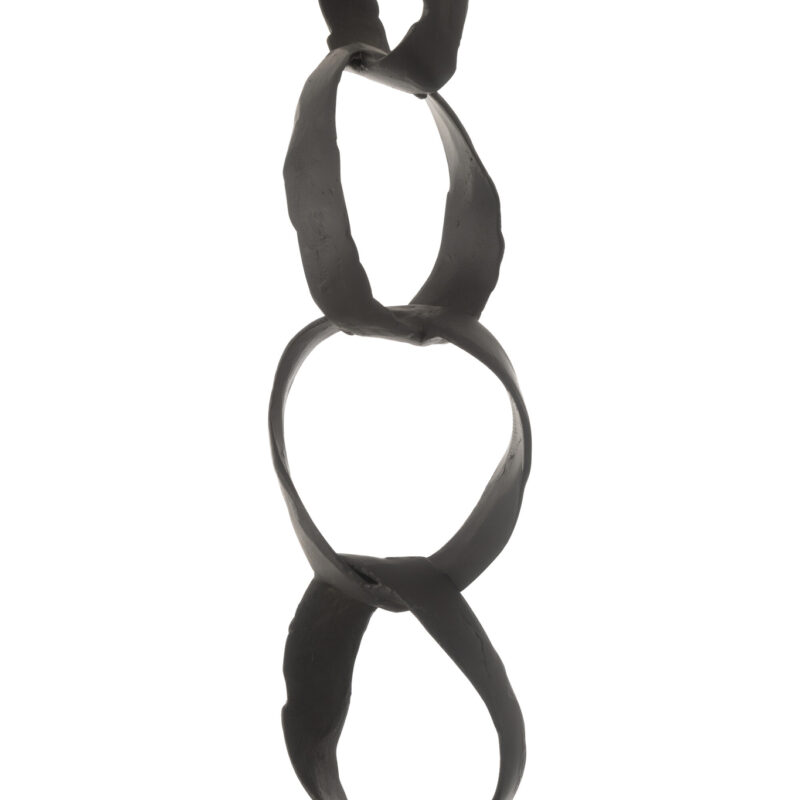 Dekorative Figur mit geflochtenen Ringen aus Aluminium in Schwarz