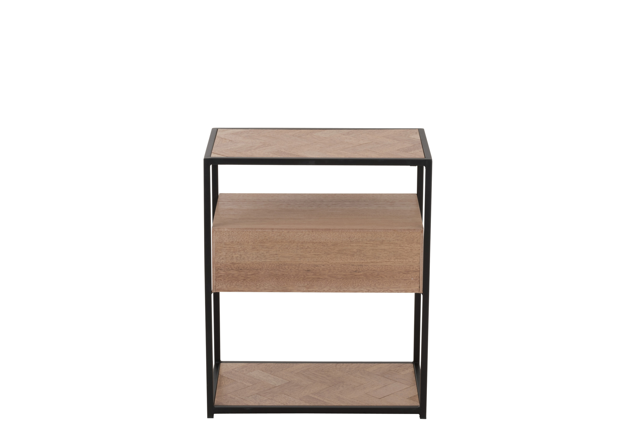 Beistelltisch „Zigzag“ aus Holz und Metall mit Schublade – Bild 4