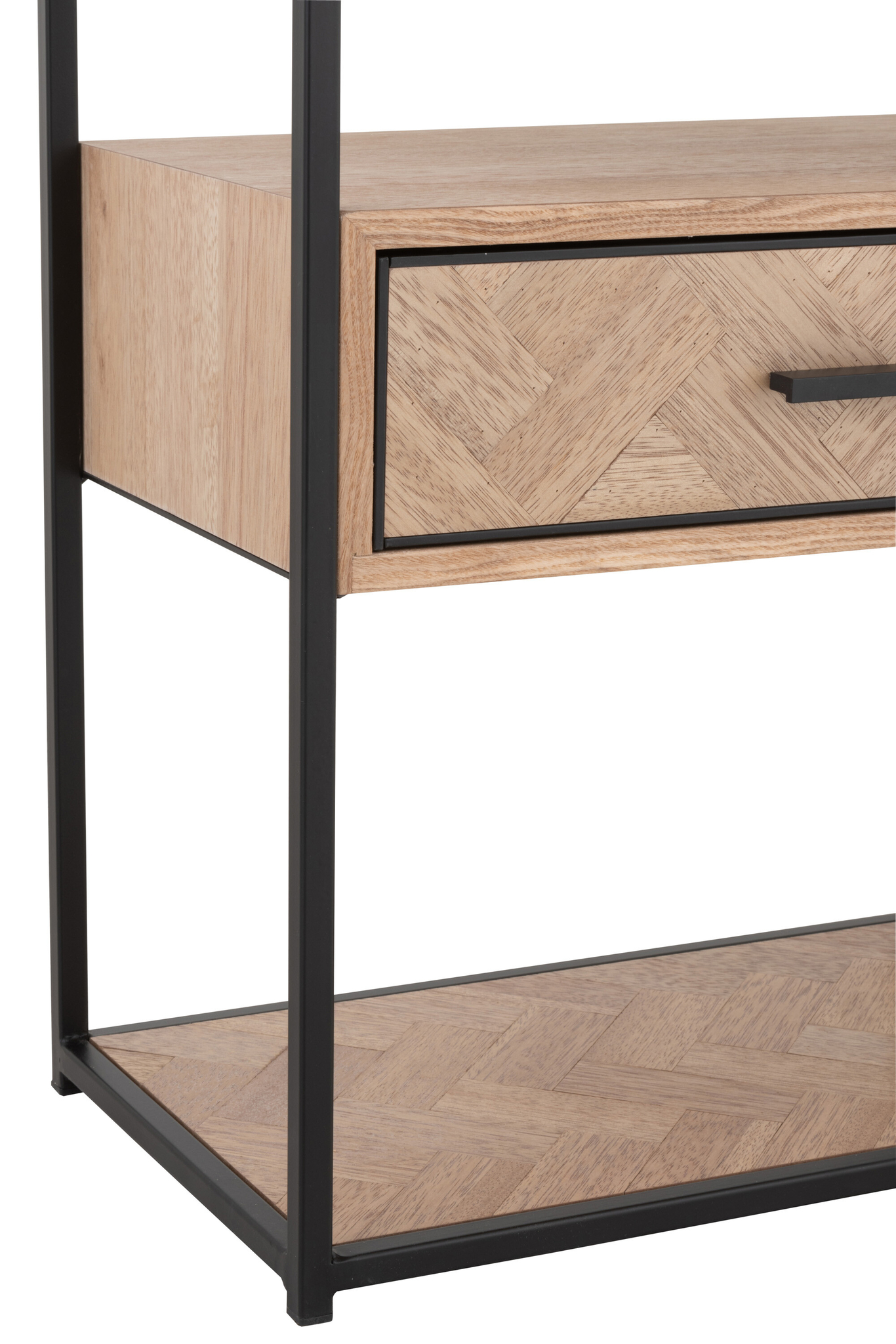 Beistelltisch „Zigzag“ aus Holz und Metall mit Schublade – Bild 5