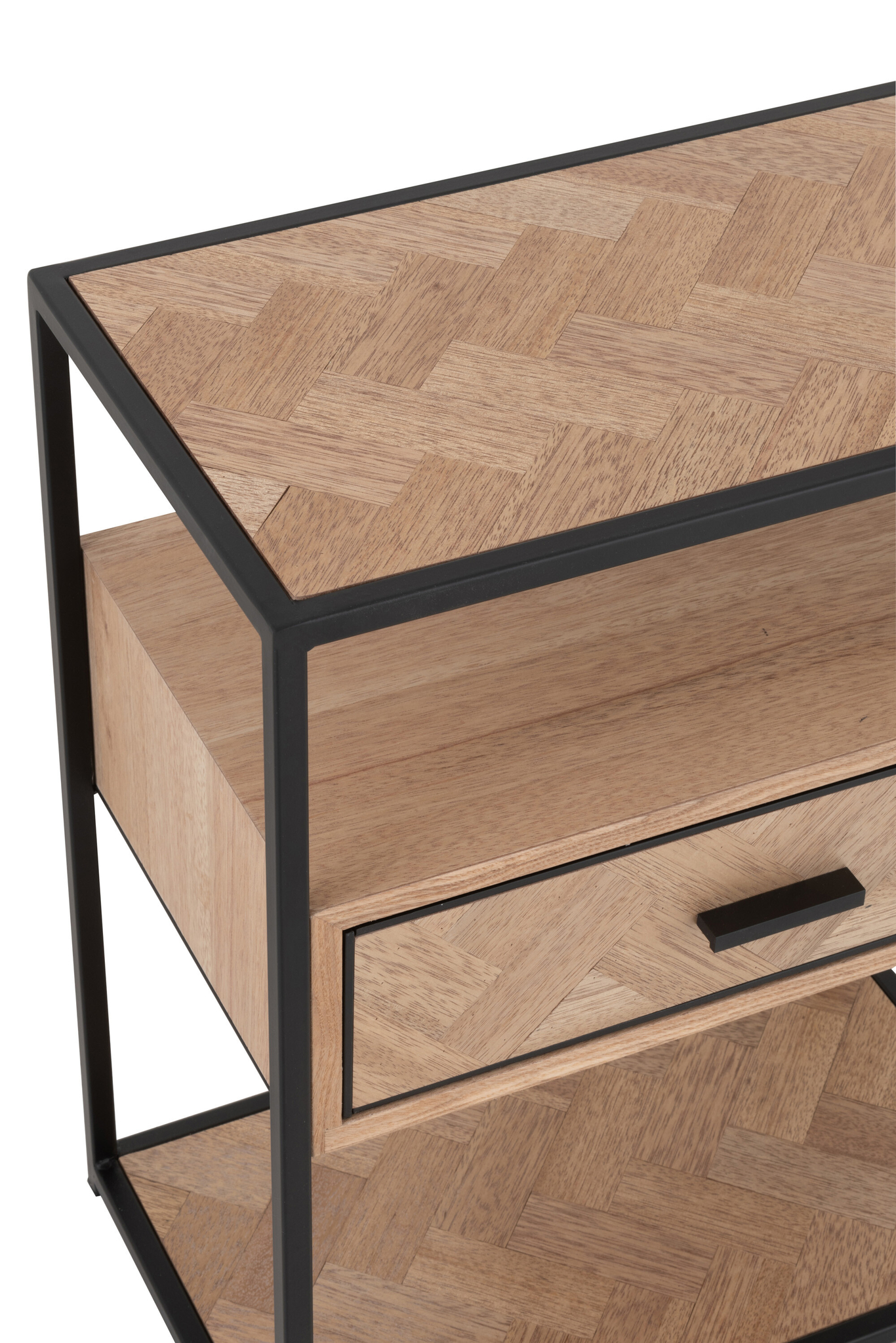 Beistelltisch „Zigzag“ aus Holz und Metall mit Schublade – Bild 6