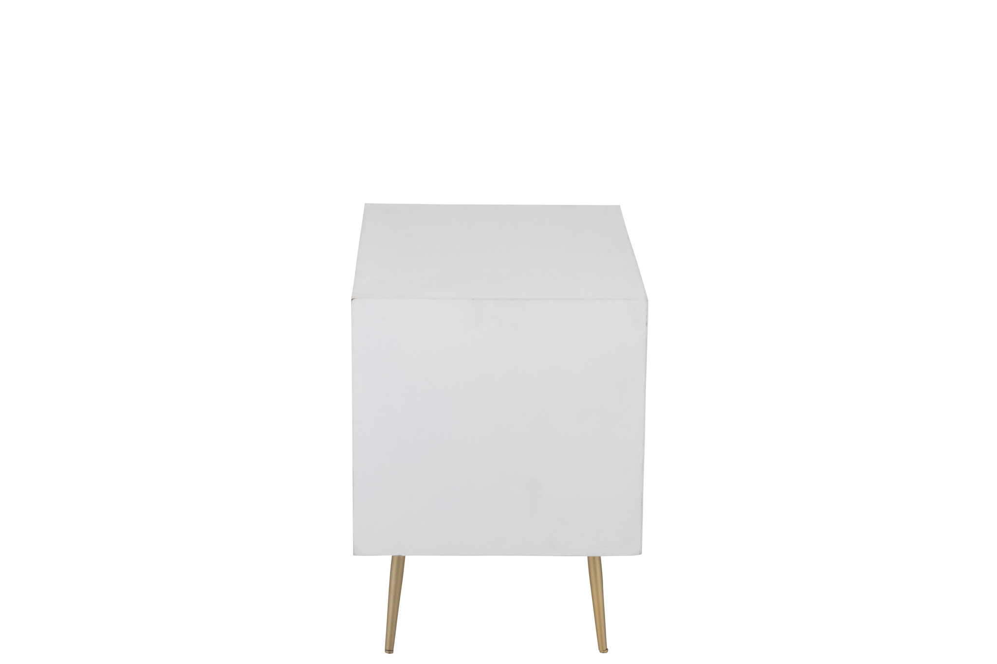 Nachttisch „Lines“ mit 2 Schubladen in Weiß/Gold – Bild 3