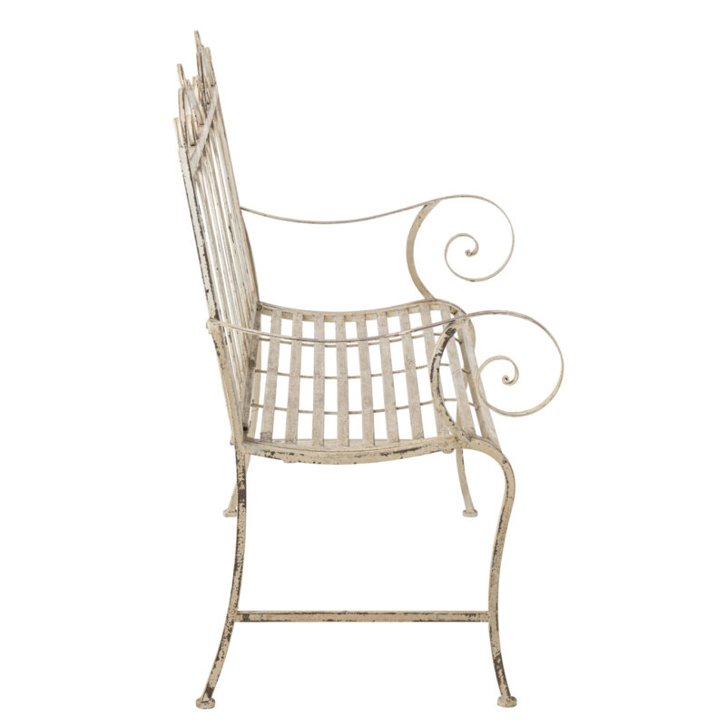 Elegante Metallbank in Off White mit modernem Design