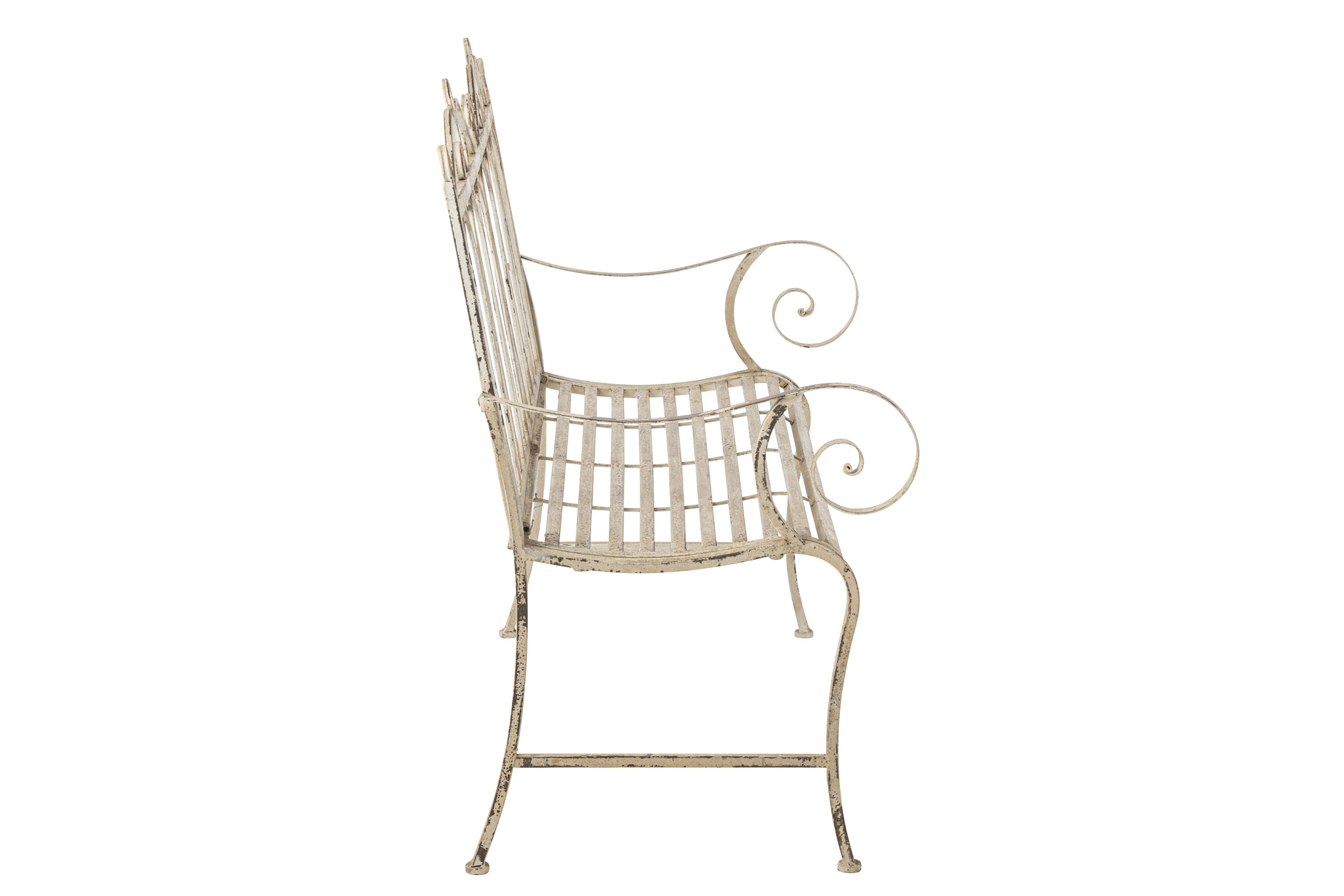 Elegante Metallbank in Off White mit modernem Design – Bild 2