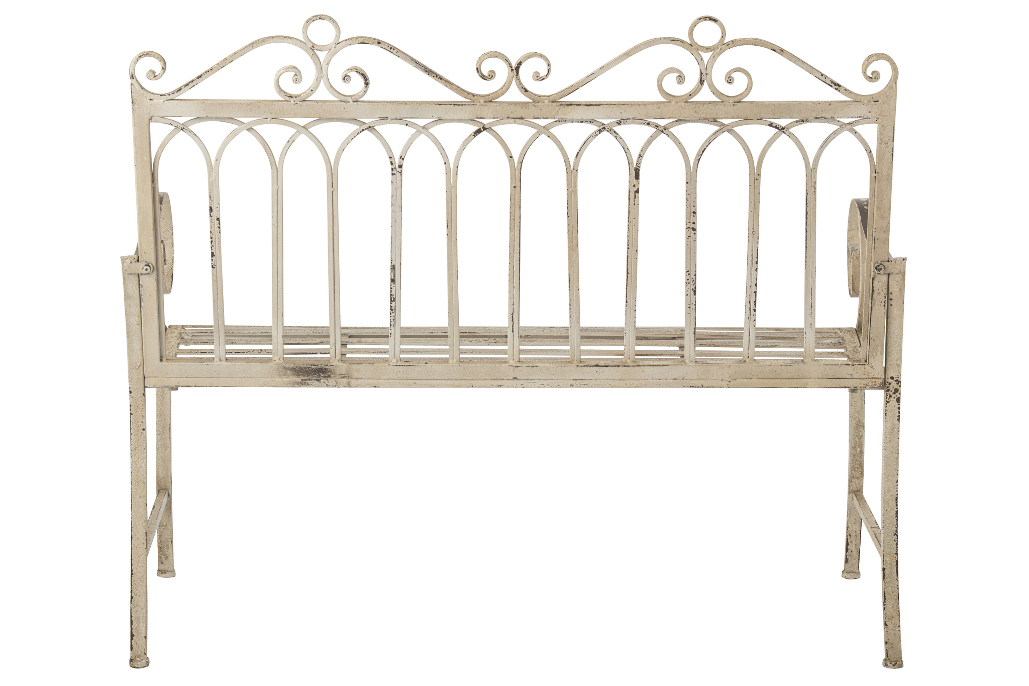 Elegante Metallbank in Off White mit modernem Design – Bild 3