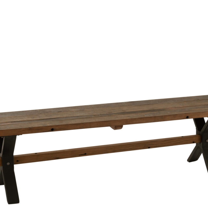 Vintage-Bank aus recyceltem Holz und Metall