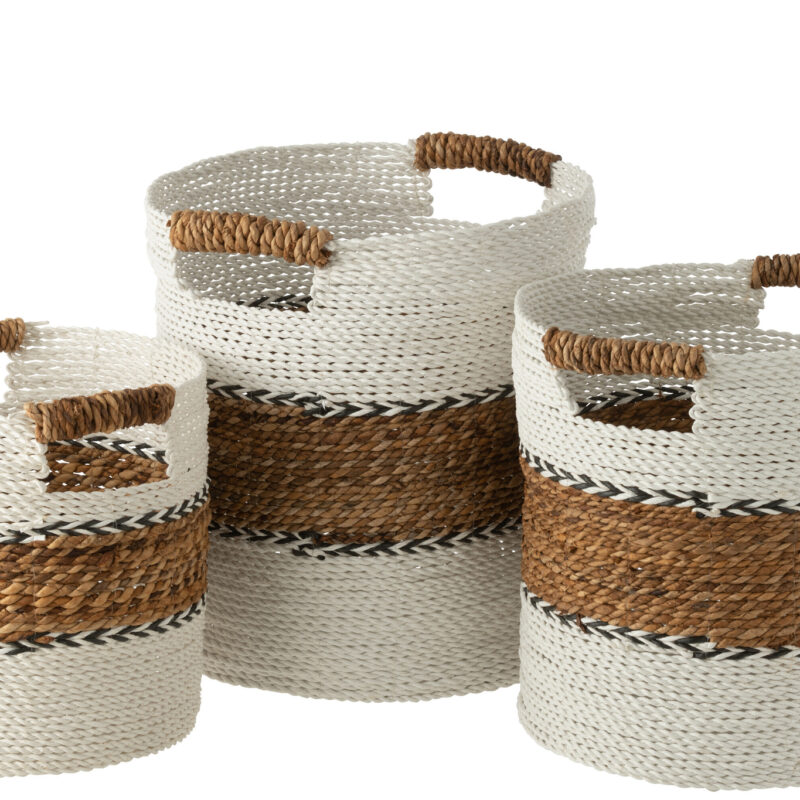 Set aus 3 Körben „Laura“ aus Raffia und Bananenblatt