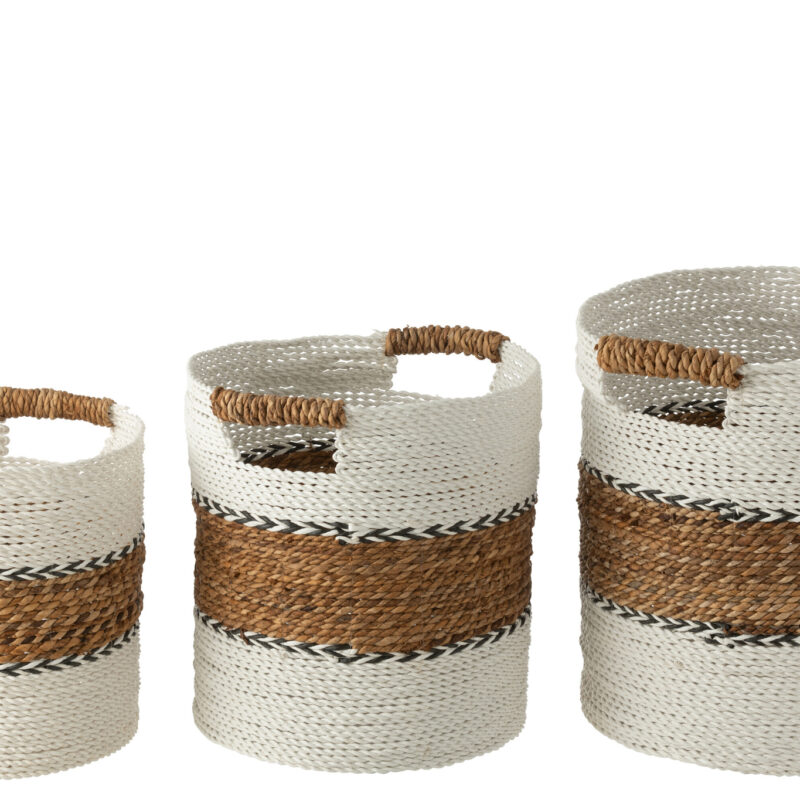 Set aus 3 Körben „Laura“ aus Raffia und Bananenblatt