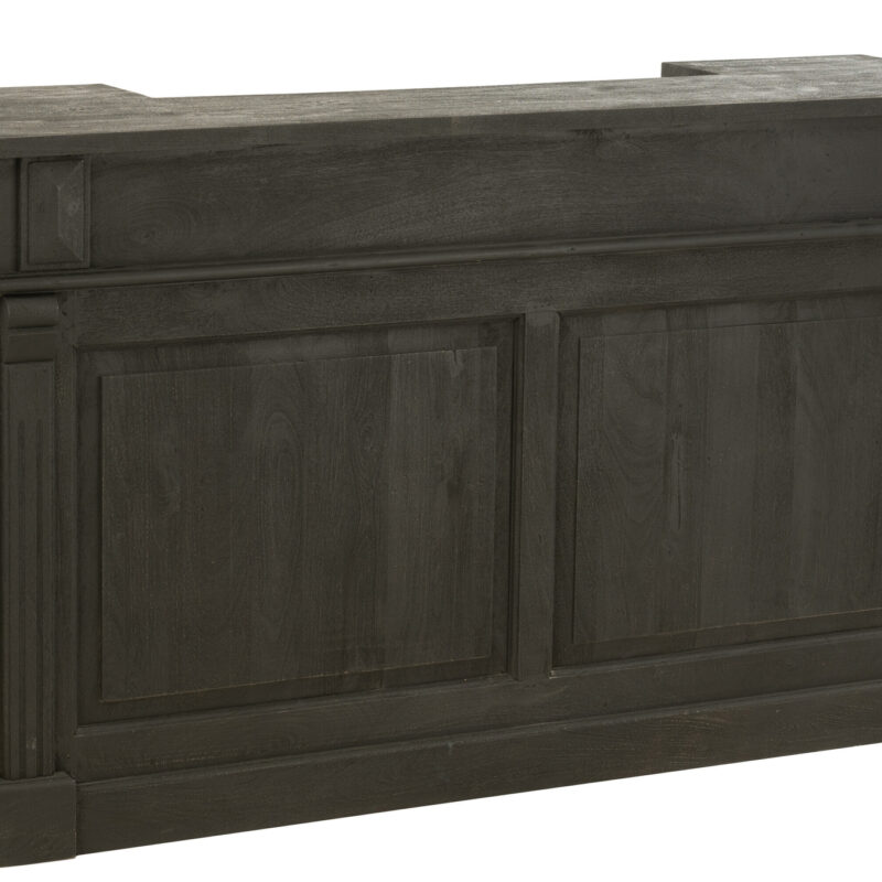 Schwarze Bar aus Mangoholz mit zwei Schubladen