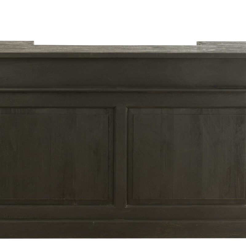 Schwarze Bar aus Mangoholz mit zwei Schubladen