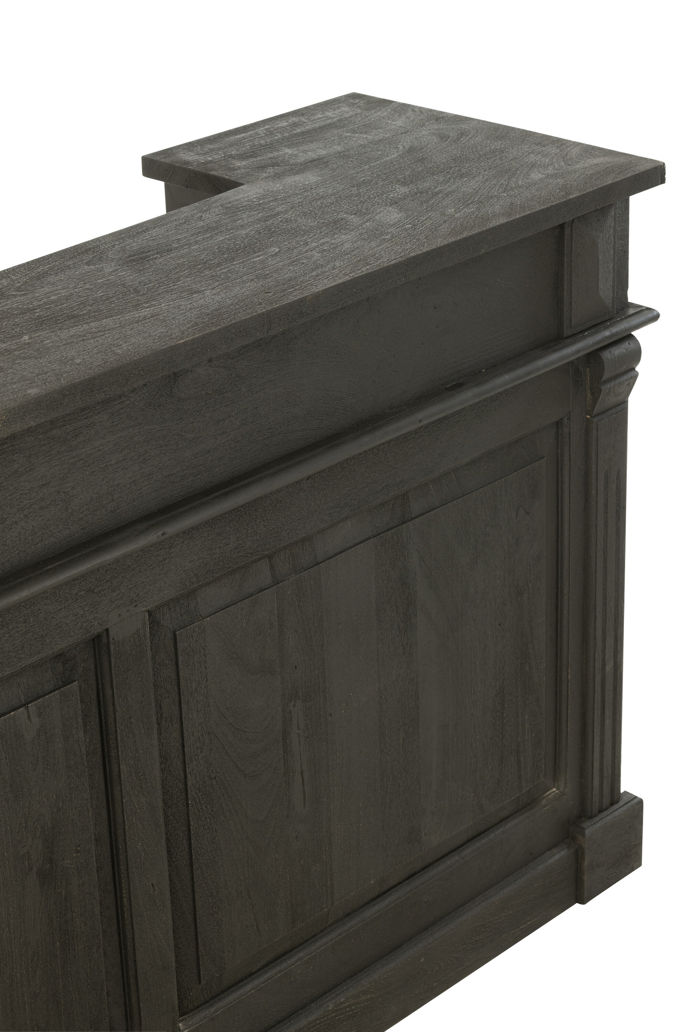 Schwarze Bar aus Mangoholz mit zwei Schubladen – Bild 7