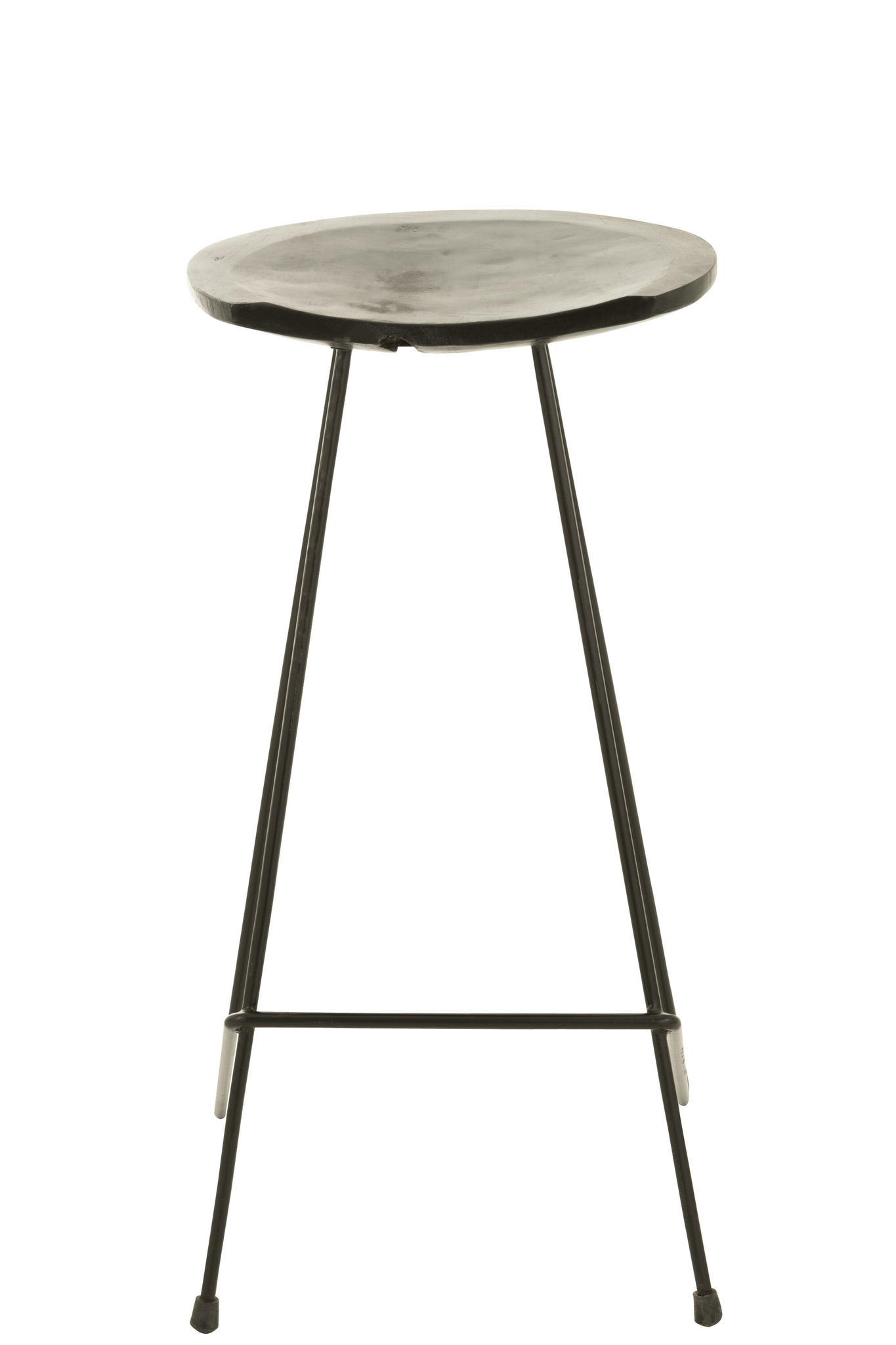 Barhocker aus Teakholz und Eisen in Schwarz – Bild 2