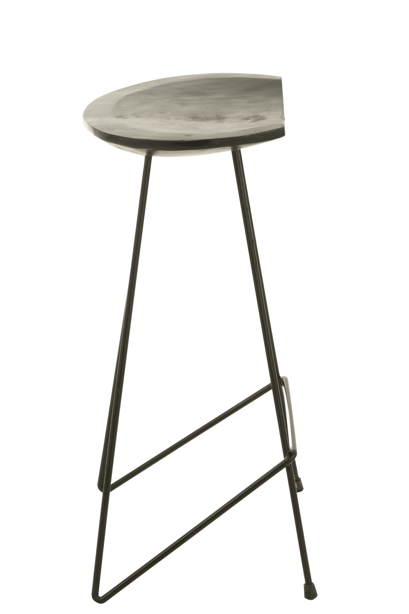 Barhocker aus Teakholz und Eisen in Schwarz – Bild 3