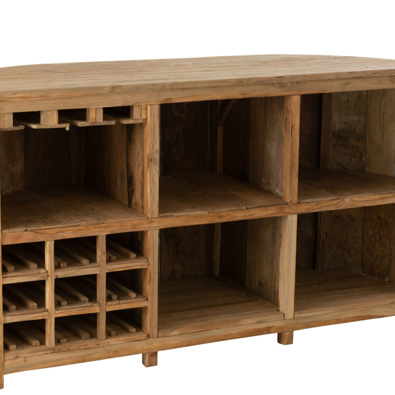 Bar Loungy aus naturbelassenem Teakholz