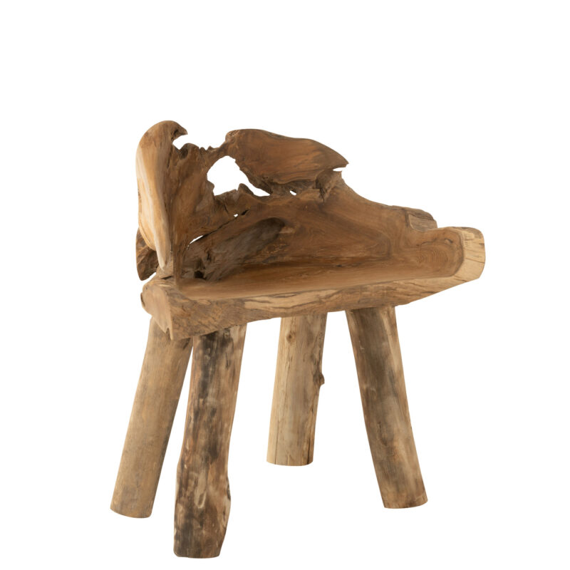 Massiver Teakholzstuhl in natürlichem und zeitlosem Design