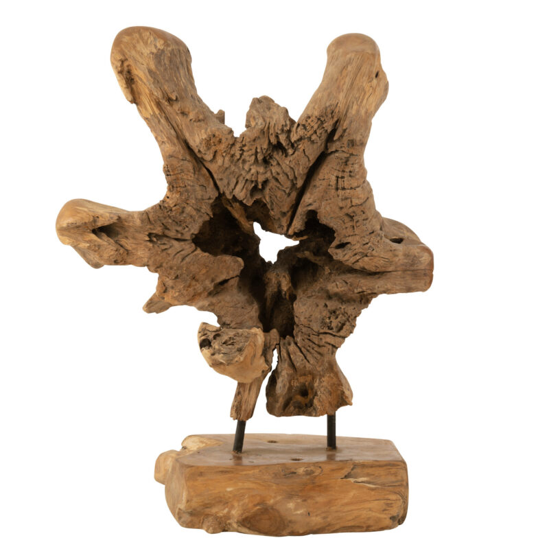 Stehende Wurzel-Dekoration aus naturbelassenem Teakholz