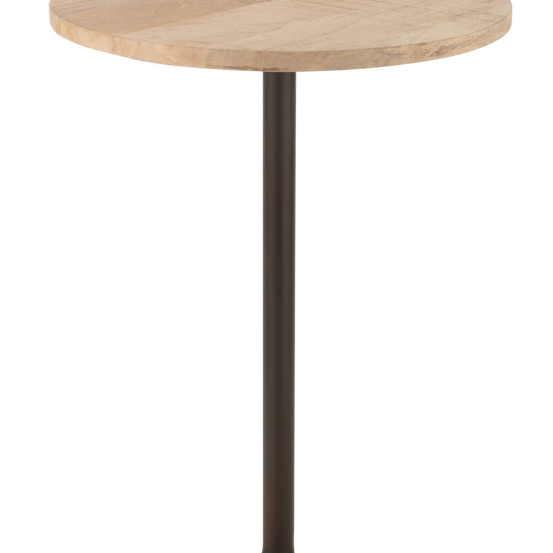 Bar-Tisch aus Eisen und Mangoholz in Natur und Schwarz