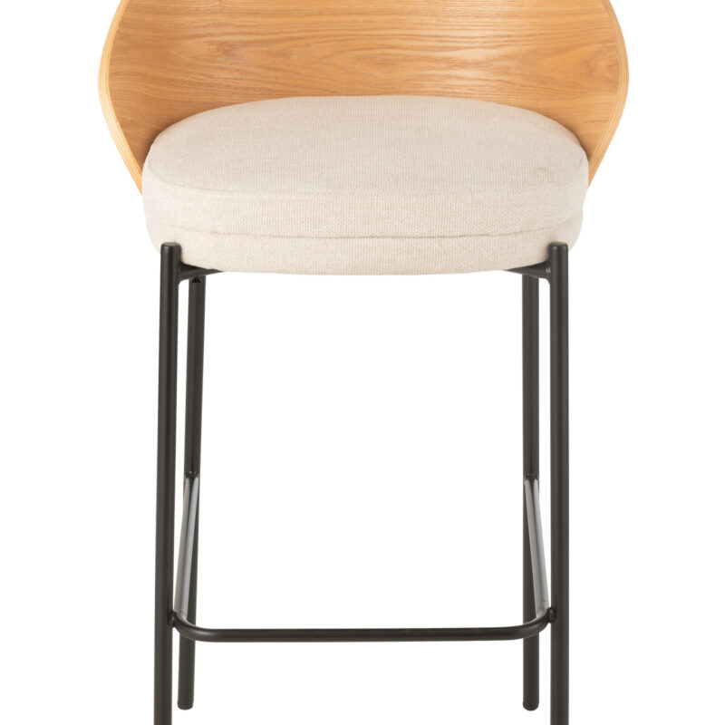 Barhocker „Lone“ aus Sperrholz und Metall in Natur/Beige